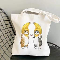 Shoulder Bags for Girls Fashion Shopper Bag Kawaii Cats Cute Animal Bags Shopping Bag Canvas Bags Tote Bag Handbags Casual Girl