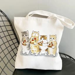 Shoulder Bags for Girls Fashion Shopper Bag Kawaii Cats Cute Animal Bags Shopping Bag Canvas Bags Tote Bag Handbags Casual Girl