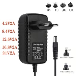 DC 5.5mm or 3.5mm Power CAHARGER Li-ion Red Charging for 1 2 3 4 String Lithium Battery Charger 4.2V 8.4V 12.6V 16.8V 2A 2000MA