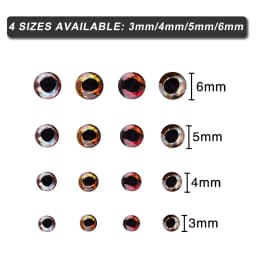 320Pcs Fish eyes for lures 4D 3mm 4mm 5mm 6mm Simulation Fishing eyes Fly Tying Minnow Bait Artificial Crafts DIY Making Tackle