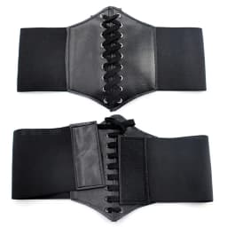Gothic Lolita Corset Wide Belts Pu Leather Slimming Body Waistband for Women Sexy Elastic Waist Belts Cinto Ceinture Femme Fajas