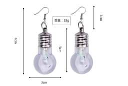1 Pairs LED Glowing Bulb Earrings Light Up Ball Ear Drops Dance Party Luminous Costumes Birthday Bar Gift Christmas navidad