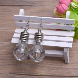 1 Pairs LED Glowing Bulb Earrings Light Up Ball Ear Drops Dance Party Luminous Costumes Birthday Bar Gift Christmas navidad