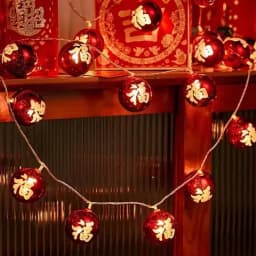 New Year LED Lantern Lighting Strings Decorations Chinese Character Plastic Balls Light String Spring Festival Home Party Decor