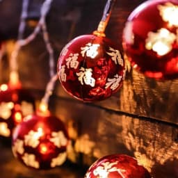 New Year LED Lantern Lighting Strings Decorations Chinese Character Plastic Balls Light String Spring Festival Home Party Decor