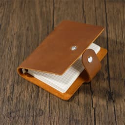 Genuine Leather A8 Size Ring Planner Cowhide 5-hole Rings Mini Notebook with 15 MM silver Rings Retro Organizer Diary Notepad