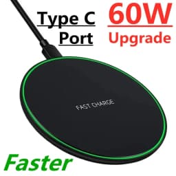 60W Fast Wireless Charger Pad for Doogee V10 V20 S98 HomTom HT80 AGM X3 doogee S96pro OnePlus 8 Pro 9 Wireless Charging Quick