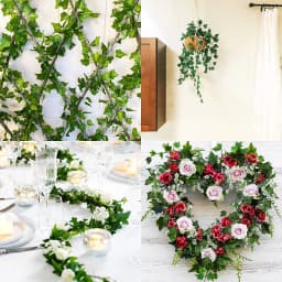 High-quality Artificial Ivy Leaf Plants Vine Hanging Garland Fake Foliage Flowers Home Kitchen Garden Office Wedding Wall Decor