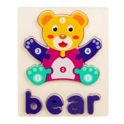 Wooden Alphabet Spelling Animals Puzzles for Toddlers,Montessori Educational Toys for 3+ Years Old Kids Boys and Girls