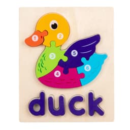 Wooden Alphabet Spelling Animals Puzzles for Toddlers,Montessori Educational Toys for 3+ Years Old Kids Boys and Girls