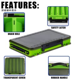 New Double Sided Lure Baits Box Fishing Compartments Plastic Accessories Storage Tackle Container Case Adjustable Organizer