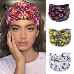 Bohemian Twisted Wide Cotton Stretch Headbands Women Headwrap Turban Headwear Bandage Hairbands Bandana Headbands Hair Acceessor