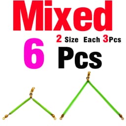 MNFT 6Pcs Fishing Balance Bracket Luminous Tube 7cm/11cm Anti Tangle Booms With Swivel Hook Lure Connector Swivel
