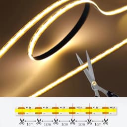 COB LED Strip Light 12V High Density Flexible Tape Ribbon 3000K 4000K 6500K White RA90 Led Lights 1cm Short Distance Cut