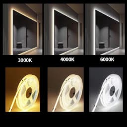 COB LED Strip Light 12V High Density Flexible Tape Ribbon 3000K 4000K 6500K White RA90 Led Lights 1cm Short Distance Cut