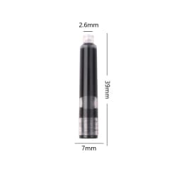 25PCS/Pack Black Ink Cartridges 2.6MM Inner Diameter Short Fountain Pen Ink Mini Fountain Pen Refill School Office Supplies New
