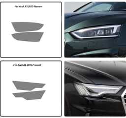 2pcs Black TPU Car Headlight Protector Film Sticker for Audi A4 8V A3 B8 B9 A5 A6 C8 A7 A8 D4 TT E-tron R8