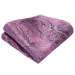 Pink Black Paisley 2023 New Elegant Men's Ties Hanky Cufflinks Silk Neckties For Men Wedding Party Business Fashion Brand Hi-Tie