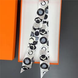2023 Design Camellia Flower Brand Silk Scarf Luxury Scarf Women Foulard Skinny Bag Scarves Neckerchief Fashion Hair Headband