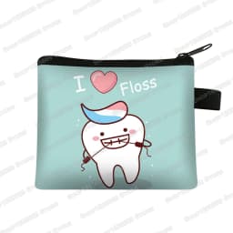 Cartoon Teeth Print Wallet Women Coin Purse Tooth Fairy Small Clutch Bag Candy Money Coin Bags Dental Clinic Mini Purses Gift