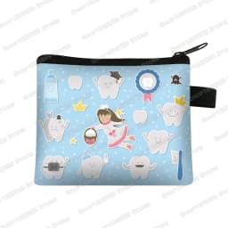 Cartoon Teeth Print Wallet Women Coin Purse Tooth Fairy Small Clutch Bag Candy Money Coin Bags Dental Clinic Mini Purses Gift