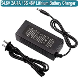 54.6V 2A 4A Power Supply Adapter Charger for 48V 13S Lithium Li-ion Battery Pack with DC 5.5x2.1mm / 5.5x2.5mm Plug
