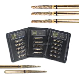 JINGT 5Pcs/Box High Standard Diamond Dental Burs 1.6mm Medium FG Drill Bits for High Speed Handpiece Clinic Dentistry Tools