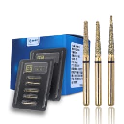 JINGT 5Pcs/Box High Standard Diamond Dental Burs 1.6mm Medium FG Drill Bits for High Speed Handpiece Clinic Dentistry Tools