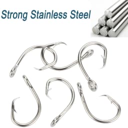 Giant Fishing Hook 5/0-16/0 Forged In-line Circle Hooks Shark & Swordfish Tuna Hook Stainless Steel Big Game Saltwater Fishhook