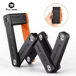 WEST BIKING Foldable Bicycle Lock MTB Road Security Anti-theft Cycling Lock Scooter Electric Bike Chain Lock Bicycle Accessories