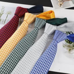 2023 New Korean Plaid Knitted Necktie For Men 6cm Colourful Knitting Wool Neck Tie Fashion Casual Narrow Cravat Vintage Knit Tie