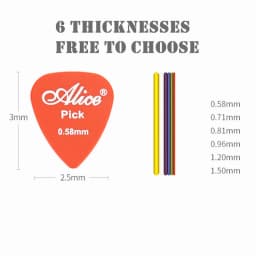 50 pieces Alice Guitar Picks Acoustic Electric Mediator Guitarra Violao Accessories Thickness 0.58 0.71 0.81 0.96 1.20 1.50 MM