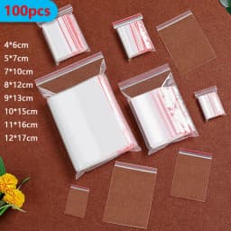 100pcs Small Zip Lock Plastic Bags Reclosable Transparent Bag Vacuum Storage Bag Clear Bags Ziplock Food Storage Bags