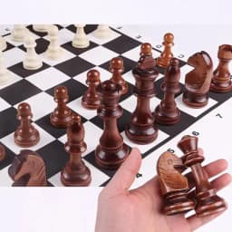 32 Pieces Wooden Chess King Height 110mm Game Set Chessmen Chess Leathe Board Competitions Set Kid Adult Chess Gift