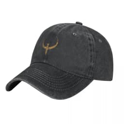 Washed Men's Baseball Cap Quake Bronze Trucker Snapback Caps Dad Hat Meme Golf Hats