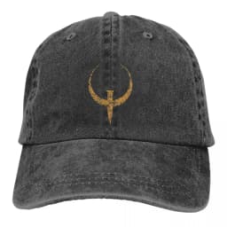 Washed Men's Baseball Cap Quake Bronze Trucker Snapback Caps Dad Hat Meme Golf Hats