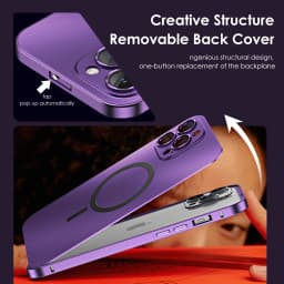 Magnetic Metal Frame Case For Iphone 13 14 15 16 17 Pro Max Plus Aluminum Phone Cover For Magsafe For IPHON 17 Air PC Back Panel