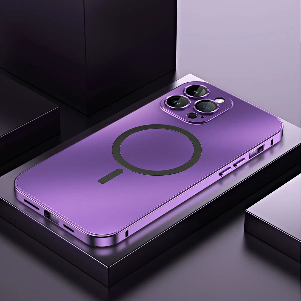 Magnetic Metal Frame Case For Iphone 13 14 15 16 17 Pro Max Plus Aluminum Phone Cover For Magsafe For IPHON 17 Air PC Back Panel