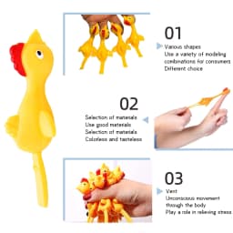 5-50pcs Novelty Catapulted Ejection Chicken Toy Light Rubber Finger Prank Flying Toy Slingshot Chicken Finger Toys Turkey Sticky