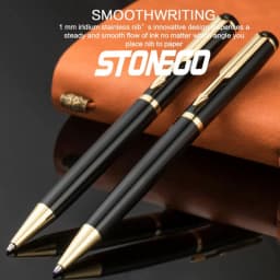STONEGO Capless Metal Chrome Twist Ballpoint Pen , Elegant Signature Pen Gift Pens for Men Women