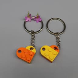 3176 DIY Heart Key Ring Necklace Toys for Children Coupling Plate 2x3 with Rounded End and Pin Hole MOC Building Block Brick
