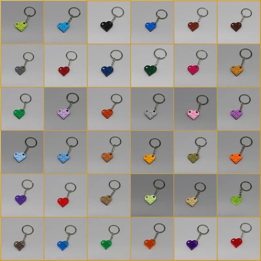 3176 DIY Heart Key Ring Necklace Toys for Children Coupling Plate 2x3 with Rounded End and Pin Hole MOC Building Block Brick