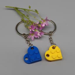 3176 DIY Heart Key Ring Necklace Toys for Children Coupling Plate 2x3 with Rounded End and Pin Hole MOC Building Block Brick