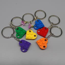 3176 DIY Heart Key Ring Necklace Toys for Children Coupling Plate 2x3 with Rounded End and Pin Hole MOC Building Block Brick