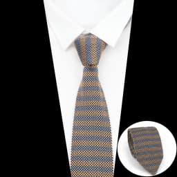 Men's Pointed Knitted Tie Solid Color Striped Warm British Gentleman Neck Gifts For Men Classic Woven Designer Daily Wear Cravat