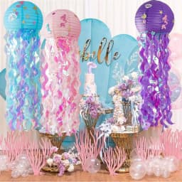 Mermaid Birthday Balloons Set 32inch Purple Number Shell Foil Ballon Girls Happy Little Mermaid 1st 2nd 3rd 4th Birthday Balloon