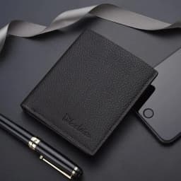 Men Short Purse Lychee Print English Casual Style Zipper Credit Card Wallet