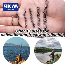 Three Joint Rolling Swivels Fishing Accessories 15~60Pcs Fishing Barrel Swivel Tackle Bass Saltwater Fishing Line Connector Clip