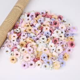 50Pcs 3cm Mini Daisy Decorative Flower Artificial Silk Flowers Party Wedding Decorations Home Wall Decor DIY Sewing Accessories
