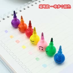 1/5/10 Pcs Creative 7 Colors Sugar-Coated Round Gourd Crayon Cartoon Graffiti Pen Fun Learning Stationery Gifts For Kids